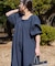 【Aguni】綿麻裾刺繍サロペット