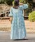 【Aguni】リーフプリントボリュームワンピース