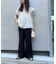 【すっきり見え/3サイズ展開】カットプリーツフレアイージーパンツ