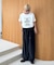 【UNISEX】【プラスサイズあり】スクエア総刺繍ロゴTシャツ