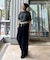 【UNISEX】【プラスサイズあり】スクエア総刺繍ロゴTシャツ