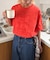 【UNISEX】【プラスサイズあり】スクエア総刺繍ロゴTシャツ
