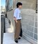 【接触冷感素材で夏も快適】レーヨンナイロンツータックスラックス