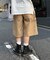 【UNISEX】【プラスサイズあり】アソート柄ブッシュハーフパンツ