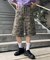 【UNISEX】【プラスサイズあり】アソート柄ブッシュハーフパンツ
