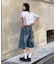 【UNISEX】【プラスサイズあり】アソート柄ブッシュハーフパンツ