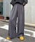 【UNISEX】タックボリュームワイドスラックスパンツ/サイドラインスラックス