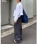 【UNISEX】タックボリュームワイドスラックスパンツ/サイドラインスラックス