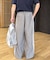 【UNISEX】タックボリュームワイドスラックスパンツ/サイドラインスラックス