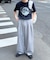 【UNISEX】タックボリュームワイドスラックスパンツ/サイドラインスラックス