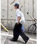 【UNISEX】タックボリュームワイドスラックスパンツ/サイドラインスラックス