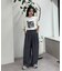 【UNISEX】タックボリュームワイドスラックスパンツ/サイドラインスラックス