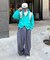 【UNISEX】タックボリュームワイドスラックスパンツ/サイドラインスラックス