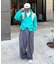 【UNISEX】タックボリュームワイドスラックスパンツ/サイドラインスラックス