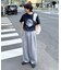 【UNISEX】タックボリュームワイドスラックスパンツ/サイドラインスラックス