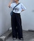【UNISEX】タックボリュームワイドスラックスパンツ/サイドラインスラックス