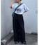 【UNISEX】タックボリュームワイドスラックスパンツ/サイドラインスラックス