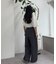 【UNISEX】タックボリュームワイドスラックスパンツ/サイドラインスラックス