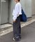 【UNISEX】タックボリュームワイドスラックスパンツ/サイドラインスラックス