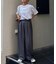 【UNISEX】タックボリュームワイドスラックスパンツ/サイドラインスラックス