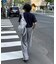 【UNISEX】タックボリュームワイドスラックスパンツ/サイドラインスラックス
