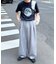 【UNISEX】タックボリュームワイドスラックスパンツ/サイドラインスラックス