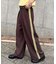 【UNISEX】タックボリュームワイドスラックスパンツ/サイドラインスラックス