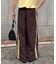 【UNISEX】タックボリュームワイドスラックスパンツ/サイドラインスラックス