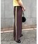 【UNISEX】タックボリュームワイドスラックスパンツ/サイドラインスラックス