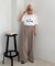 【UNISEX】タックボリュームワイドスラックスパンツ/サイドラインスラックス