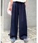 【UNISEX】タックボリュームワイドスラックスパンツ/サイドラインスラックス