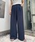 【UNISEX】タックボリュームワイドスラックスパンツ/サイドラインスラックス