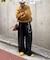 【UNISEX】タックボリュームワイドスラックスパンツ/サイドラインスラックス