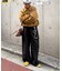 【UNISEX】タックボリュームワイドスラックスパンツ/サイドラインスラックス