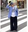 【UNISEX】タックボリュームワイドスラックスパンツ/サイドラインスラックス
