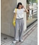 【UNISEX】タックボリュームワイドスラックスパンツ/サイドラインスラックス