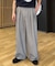 【UNISEX】タックボリュームワイドスラックスパンツ/サイドラインスラックス