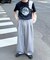 【UNISEX】タックボリュームワイドスラックスパンツ/サイドラインスラックス