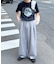 【UNISEX】タックボリュームワイドスラックスパンツ/サイドラインスラックス