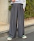 【UNISEX】タックボリュームワイドスラックスパンツ/サイドラインスラックス