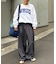 【UNISEX】タックボリュームワイドスラックスパンツ/サイドラインスラックス