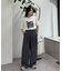 【UNISEX】タックボリュームワイドスラックスパンツ/サイドラインスラックス