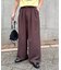 【UNISEX】タックボリュームワイドスラックスパンツ/サイドラインスラックス
