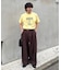 【UNISEX】タックボリュームワイドスラックスパンツ/サイドラインスラックス