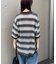 【UNISEX】透かし編みメッシュボーダーハーフジップサマーニットポロ