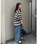 【UNISEX】透かし編みメッシュボーダーハーフジップサマーニットポロ
