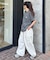 【UNISEX】ピンボーダーワンポイント刺繍ロゴTシャツ