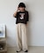 【UNISEX】アニマル柄サマーニット袖切替し配色TEE