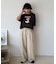 【UNISEX】アニマル柄サマーニット袖切替し配色TEE