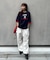 【UNISEX】アニマル柄サマーニット袖切替し配色TEE